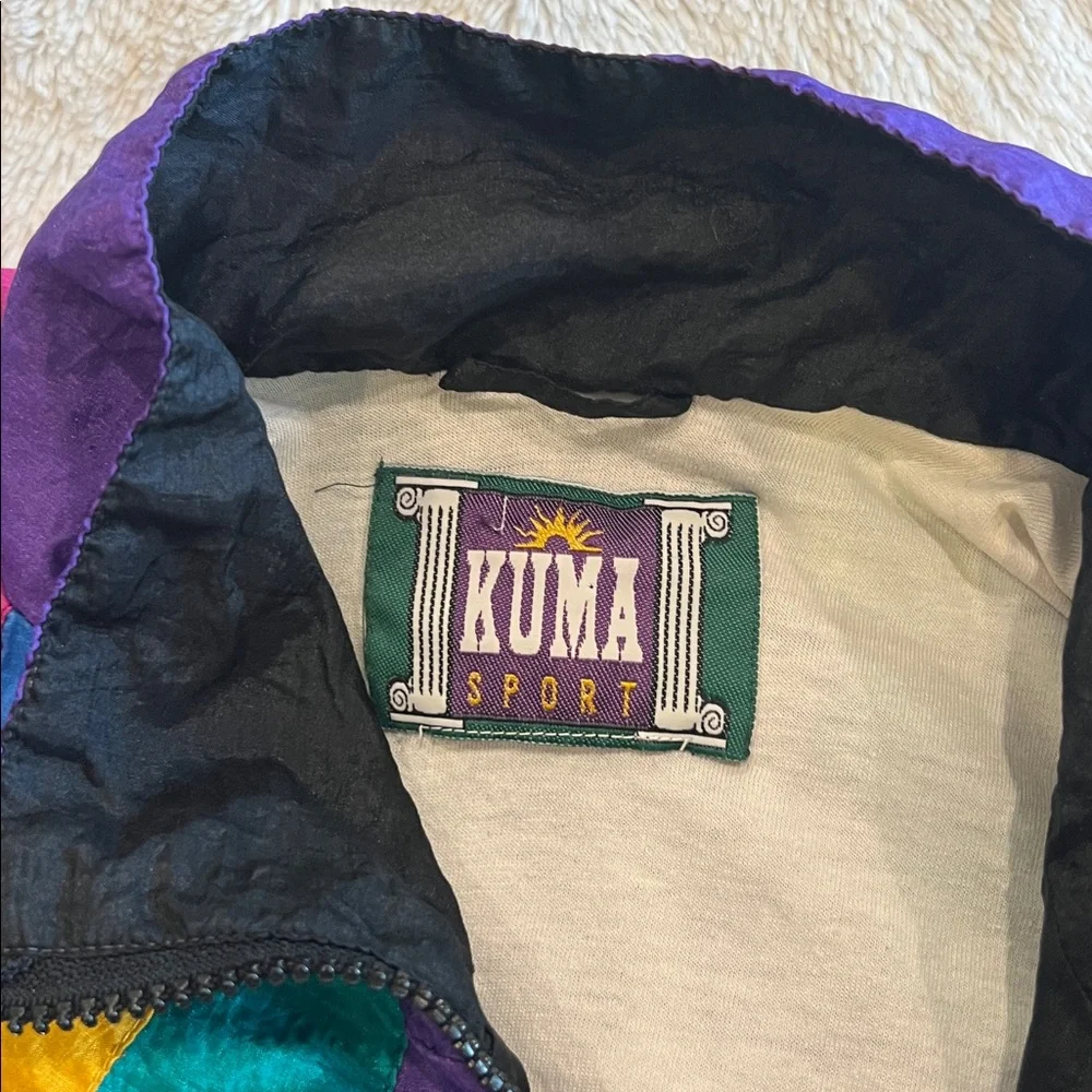 KUMA Sport Vintage 80’s Multicolored Parachute Windbreaker Jacket Small - Picture 2 of 10